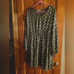 Women's Kirundo Long-Sleeved Dress Olive Green Size Large
